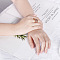 Roman Numerals 304 Stainless Steel & Crystal Rhinestone & Natural Shell Finger Rings, Rose Gold, US Size 8(18.1mm)