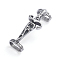 Retro 304 Stainless Steel Slide Charms/Slider Beads, for Leather Cord Bracelets Making, Sword, Antique Silver, 33x11.5x9.5mm, Hole: 4x8mm