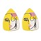 Translucent Cellulose Acetate(Resin) Pendants, 3D Printed, Triangle with Woman, Yellow, 41x28x2.5mm, Hole: 1.5mm