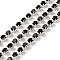 Brass Rhinestone Strass Chains, Jet Rhinestone Cup Chains, Silver, 2.5x2.5x2mm