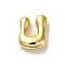 Rack Plating Brass Pendants, Balloon Letter Charms, for Personalized Name Necklaces Making, Cadmium Free & Lead Free, Long-Lasting Plated, Real 18K Gold Plated, Letter U, 21.5x16.5x6mm, Hole: 2mm