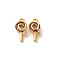 Brass Micro Pave Cubic Zirconia Pendants, Lollipop Charms, Long-Lasting Plated, Nickel Free, Real 18K Gold Plated, Purple, 12x6x4.5mm, Hole: 1.2mm