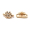 Brass Micro Pave Clear Cubic Zirconia Connector Charms, Cadmium Free & Nickel Free & Lead Free, Flower Links, Real 18K Gold Plated, 5x9x5.5mm, Hole: 1.2mm