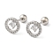 Ring Brass Micro Pave Clear Cubic Zirconia Cartilage Earrings, Platinum, 8.1x8.1mm