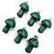Synthetic Malachite Pendants, Mushroom Charms, with Platinum Tone Metal Findings, 20x15mm