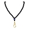 Round Silicone & Resin Evil Eye Beads Name Card Necklace Lanyard, with Lobster Claw Clasp & Keychain, Black, 880mm