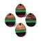 Jamaican Colour Epoxy Resin & Walnut Wood Pendants, Geometric Charms, Teardrop, 17x13x3.5mm, Hole: 1.8mm