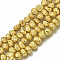Electroplated Natural Lava Rock Beads Strands, Nuggets, Golden Plated, 6~10x6~10x5~8mm, Hole: 1mm, about 52~54pcs/strand, 14.17 inch~14.96 inch(36~38cm)