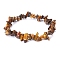 Natural Tiger Eye Chips Beaded Stretch Bracelet for Women, 6-3/4~8-5/8 inch(17~22cm)