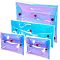 4Pcs 3 Style Laser Iridescent PVC Wallets, Coin Purse, with Iron Nails & Snap Button, Clear AB, 7.6~14x10.7~20x0.7~1.1cm