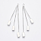 Brass Box Chains Tassel Big Pendants, Nickel Free, Rectangle, Real Platinum Plated, 60~62mm, Hole: 1.4mm