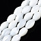 Natural Trochid Shell/Trochus Shell Beads Strands, Oval, Bleach, Seashell Color, 9x6mm, Hole: 0.7mm, about 44~45pcs/strand, 15.35 inch(39cm)