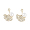 UV Plating Alloy Pendants, with Rhinestone, With ABS Pearl,Lead Free & Cadmium Free, Leaf, Leaf, 19x16x9mm, Hole: 2mm