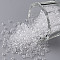 Glass Seed Beads, Transparent, Round, White, 12/0, 2mm, Hole: 1mm, about 2000 beads/30g