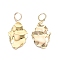 Brass Twist Oval Dangle Leverback Earrings for Women, Cadmium Free & Nickel Free & Lead Free, Real 18K Gold Plated, 48mm, Pin: 1mm