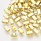 Electroplate Glass Seed Beads, 2-Hole, Rectangle, Golden Plated, 4.5~5.5x2x2~2.5mm, Hole: 0.5~0.8mm