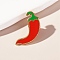 Pepper Shape Enamel Pins, Alloy Lapel Pin Backs for Backpack Clothes, Red, 29x20mm