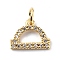 Brass Micro Pave Cubic Zirconia Charms, Cadmium Free & Lead Free, Constellation Charms, with Jump Rings, Real 18K Gold Plated, Libra, 9.5x12x1.5mm, Hole: 3.4mm