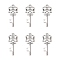 Tibetan Style Alloy Pendants, Skeleton Key Alloy Pendants, Lead Free and Cadmium Free, Antique Silver, 33x14x2mm, Hole: 2mm