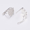 Brass Micro Pave Cubic Zirconia Hoop Earring Findings with Latch Back Closure, Flat Round, Clear, Platinum, 16x12x13mm, Hole: 1.2mm, Pin: 1.2mm