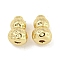 Textured Brass Beads, Cadmium Free & Nickel Free & Lead Free, Gourd, Real 18K Gold Plated, 7x4.5mm, Hole: 1mm