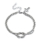 Tarnish Resistant 304 Stainless Steel Hollow Cross Charm Bracelet with Double Layer Box Chains, Stainless Steel Color, 7-1/2 inch(18.9cm)