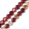 Natural Red Agate Beads Strands, Faceted Hexagonal Cut, Hexagon, 8~8.5x9~9.5x4~4.5mm, Hole: 1mm, about 25pcs/strand, 8.11''(20.6cm)