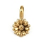304 Stainless Steel Charms, Sunflower Charms, Golden, 14.5x8.5x2.5mm, Hole: 5x3.5mm