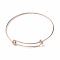 Ion Plating(IP) Adjustable 304 Stainless Steel Bangles Making, Rose Gold, Inner Diameter: 2-5/8~2-3/4 inch(6.65~6.9cm)