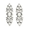 Tibetan Style Alloy Connector Cabochon Settings, Cadmium Free & Lead Free, Oval, Antique Silver, Tray: 6.5x4.5mm, 32x10.5x2mm, Hole: 2.5mm
