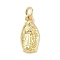 Brass Virgin Mary Charms, Long-Lasting Plated, Cadmium Free & Lead Free, Religion, Real 18K Gold Plated, 15x7x2mm, Hole: 3mm