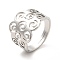 Non-Tarnish 201 Stainless Steel Cloud Adjustable Ring for Women, Stainless Steel Color, US Size 6(16.5mm)