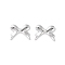 CCB Plastic Cabochons, Bowknot, Platinum, 17x21x4mm