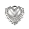Non-Tarnish 304 Stainless Steel Pendants, Heart Charm, Stainless Steel Color, 18x17.5x4mm, Hole: 2mm