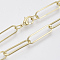 Brass Flat Oval Paperclip Chain Necklace Making, with Lobster Claw Clasps, Light Gold, 24.4 inch(62cm), Link: 22x6x1mm