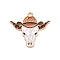 Western Cowboy Theme Alloy Enamel Pendants, Golden, Cattle, 30x26.5x1mm, Hole: 2mm