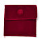 Square Velvet Jewelry Bags, with Snap Fastener, Dark Red, 6.7~7.3x6.7~7.3x0.95cm