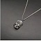 Alloy Ruby Rhinestone Pendant 667 Stainless Steel Chain Necklaces, Stainless Steel Color, Skull, 23.62 inch(60cm)