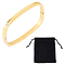 1Pc Clear Cubic Zirconia Rectangle Hinged Bangle, 304 Stainless Steel Grooved Bangle for Women, 1Pc Rectangle Velvet Pouches, Golden, Inner Diameter: 1-3/4~2-1/4 inch(4.6~5.75cm)