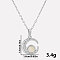 304 Stainless Steel Pave Natural White Shell Crescent Moon Pendant Necklaces, Stainless Steel Color, Pendant: 1.9x1.6cm
