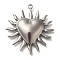 304 Stainless Steel Pendants, Heart Charm, Antique Silver, 40x37.5x4mm, Hole: 2.5mm