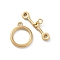Ion Plating(IP) 304 Stainless Steel Ring Toggle Clasps, Real 18K Gold Plated, 17.5x14.5x2.5mm, Hole: 1.6mm, Bar: 9x24.5x3.5mm, Hole: 9mm