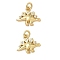 Brass Micro Pave Cubic Zirconia Pendants, Dinosaur Charms, Rack Plating, Long-Lasting Plated, Cadmium Free & Lead Free, with Jump Ring, Real 18K Gold Plated, 10x12.5x4.5mm, Hole: 2mm