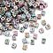 Opaque Acrylic Beads, Cube with Letter, Silver, 5.5x6.5x5.5mm, Hole: 3.5mm, about 3000pcs/500g