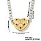 Golden Tone Brass Clear Cubic Zirconia Cup Chain Geometric Pendant Necklaces for Women, Heart, 15.75 inch(40cm)