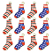 20Pcs 2 Colors Alloy Enamel Christmas Theme Pendants, Socks, Mixed Color, 22x13.5x2mm, Hole: 2mm, 10pcs/color
