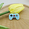 Resin Pendants, with Platinum Plated Iron Loops, Game Controller Charm, Cyan, 20x28mm