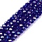 Electroplate Glass Beads Strands, AB Color Plated, Faceted, Rondelle, Blue, 3.5~3.8x3mm, Hole: 0.4mm, about 105~110pcs/strand, 29~31cm