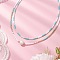 Glass Beaded Double Layer Necklaces, Natural Cultured Freshwater Pearl Potato Pendant Necklaces for Women, with 304 Stainless Steel Lobster Claw Clasps, Golden, Aquamarine, 15.35 inch(39cm)