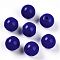 Opaque Colours Glass Seed Beads, Round, Medium Blue, 8x7.5mm, Hole: 1.6mm, about 681pcs/pound